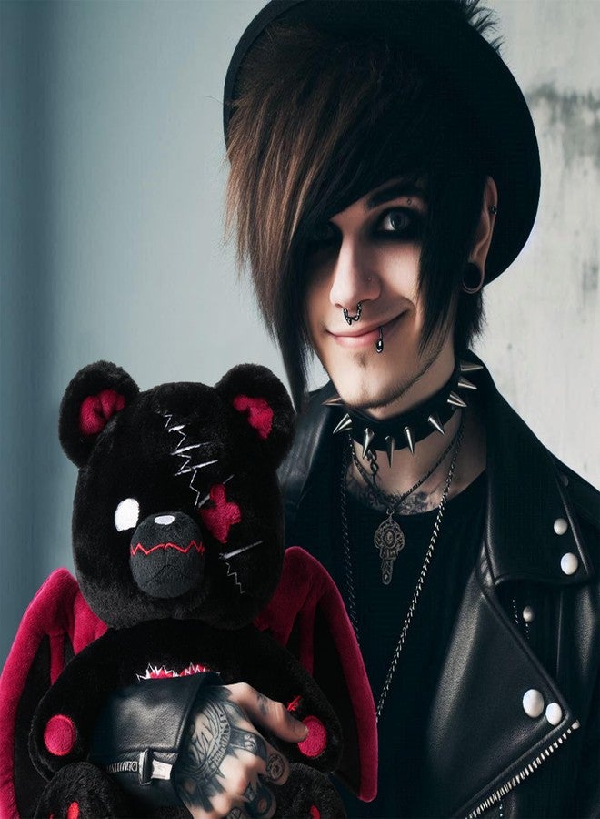 PHITECUS Emo Gothic Bear Plush with Wings - Cute Creepy Plushie, Perfect Anxiety Stuffed Animal Gift for Teens and Adults (Ghotic Bear Plushie) - Image 5